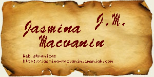 Jasmina Mačvanin vizit kartica